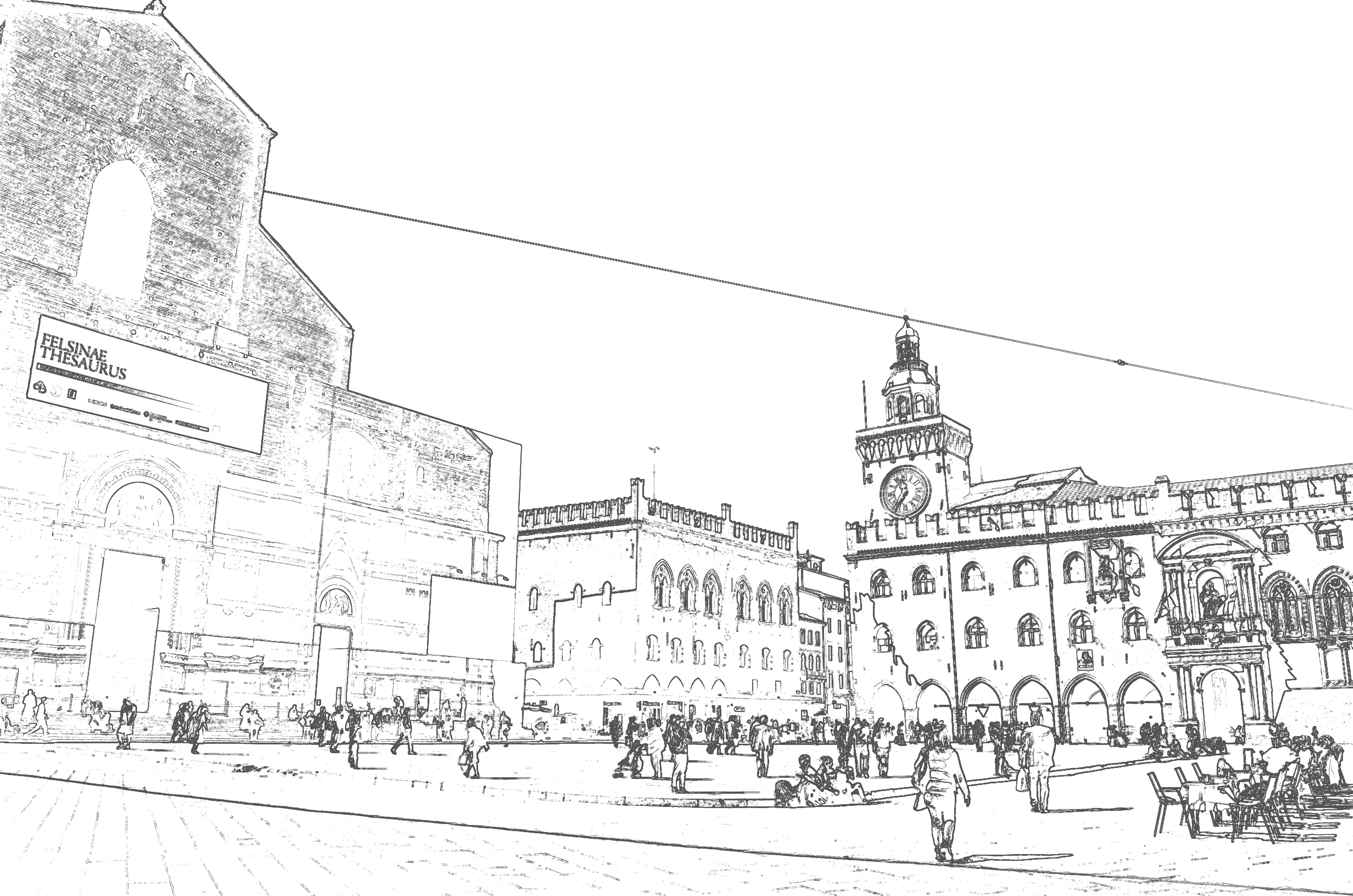 foto: https://upload.wikimedia.org/wikipedia/commons/8/8f/Piazza_Maggiore_in_linee.jpg